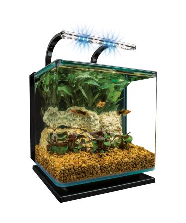 MarineLand Contour Glass Aquarium Kit with Rail Light 3-Gallon