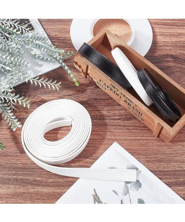 GORGECRAFT 118 Double Sided Leather Straps | 0.8 Wide Flat Cord for DIY Bag Straps & Furniture Handles - Black - Buy Online on SooperMarket.com