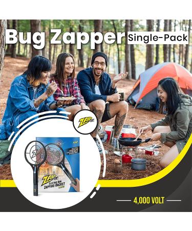 ZAP IT Rechargeable Bug Zapper Racket (4000 Volt) - USB Charging Cable - Large Black - Buy Online on SooperMarket.com