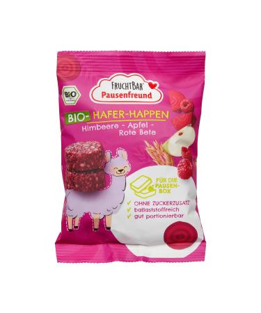 FruchtBar Pausenfreund organic oat snacks with raspberry apple beetroot pack of 8 sugar-free children's snack from 3 years 8x 80g