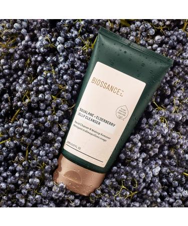 Biossance Squalane + Elderberry Jelly Cleanser - Hydrating Facial Cleanser, Makeup Remover with Antioxidants and Prebiotics (5.07 oz) - Buy Online on SooperMarket.com