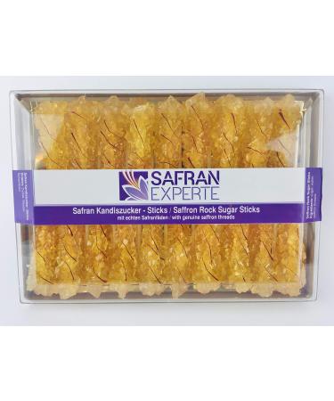 Saffron Candy Sugar from Saffron Syrup 3 Cans (19 Sticks Each) Saffron Rock Sugar