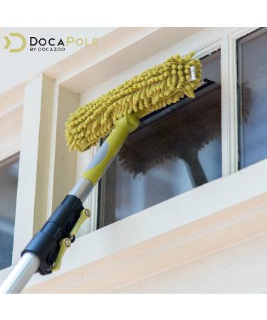 DocaPole Window Squeegee and Scrubber Combo Attachment with 3 Blades - Fits Any DocaPole - Single Pivot - Buy Online on SooperMarket.com