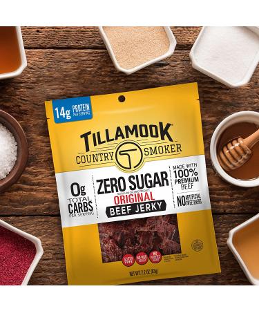Tillamook Country Smoker Keto Friendly Zero Sugar Beef Jerky Original 2.2oz (4 Pack) - Buy Online on SooperMarket.com
