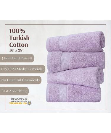 Luxurious Turkish Hand Towels Set | Soft & Absorbent | 100% Cotton | Quick Dry | Lavender - Set of 4 - Buy Online on SooperMarket.com