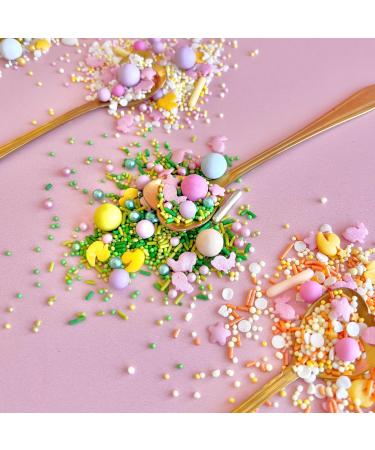 Easter sprinkles for cakes cupcake edible toppers sprinkle mix blend lilac pink yellow gold green pearls decoration baking biscuits cake topper balls chocolate balls BUNNY MEADOW - Buy Online on SooperMarket.com