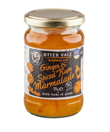 Otter Vale Ginger and Spiced Rum Marmalade Seville Orange fruitiness and a Generous Splash of Rum Hand-Made in Devon Gluten-Free 315 g Glass jar Ginger & Spiced Rum Marmalade
