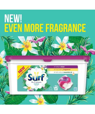 Surf Herbal Extracts 3 in 1 Capsules Washing Capsules even more fragrance* for brilliantly clean laundry every time 3x 27 capsules (81 washes) 81 count (Pack of 1) - Buy Online on SooperMarket.com