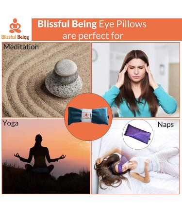 Blissful Being Lavender Eye Pillow | Hot/Cold Weighted Satin Eye Mask for Sleep, Yoga, Meditation | Gifts for Women, Birthday, Teachers | Natural Herbal Relaxation | Made in USA (Aqua) - Buy Online on SooperMarket.com