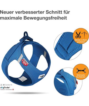 Curli Clasp Air-Mesh Blue Vest Harness - XS Size - Lightweight & Breathable Dog Apparel for International Shipping - Buy Online on SooperMarket.com