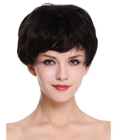 WIG ME UP - RGH-6994-HH-1B human hair wig ladies wig short bob page black wavy with combs