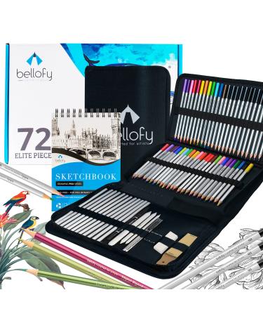 Bellofy 72 Pack Drawing Kit with 100 Sheets Drawing Pad | Art Supplies for Adults Beginners & Kids | Art Set with All Necessary Drawing Supplies | Drawing kit for Kids 9-12 for Girls & Boys
