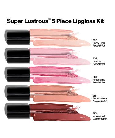 Revlon Super Lustrous Lip Gloss Set - 5 Piece Gift Set with High Shine Cream & Pearl Finishes - Buy Online on SooperMarket.com