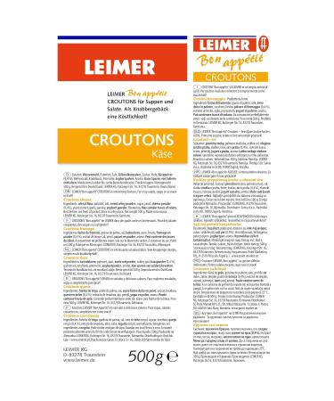 Leimer Croutons Cheese 500g - Gourmet Topping for Salads & Soups | International Shipping Available - Buy Online on SooperMarket.com