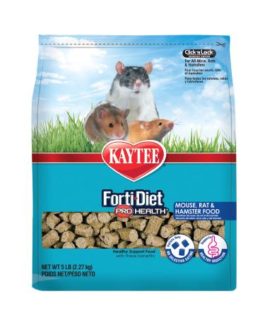 Kaytee Forti-Diet Pro Health Mouse, Rat, and Hamster Food 5 Pound (Pack of 1)