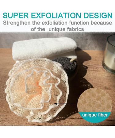 Super Exfoliating Spa Weave Loofah Shower Sponge Pouf - Pack of 4 - Buy Online on SooperMarket.com