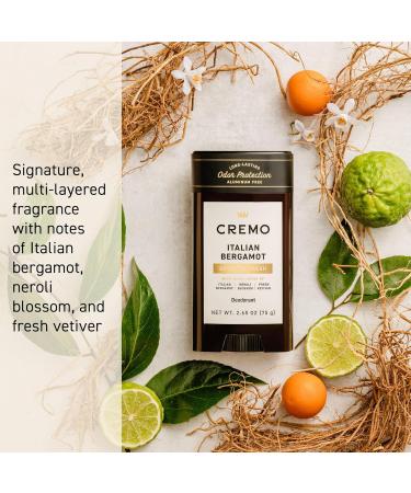 Cremo Italian Bergamot Deodorant for Men 48-hour Odor Protection 2.65oz - Buy Online on SooperMarket.com