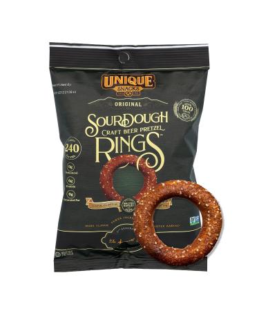 Unique Snacks Sourdough Craft Beer Pretzel Rings Delicious Homestyle Baked Certified OU Kosher and Non-GMO 2.12 Ounce Bag (Pack of 24)