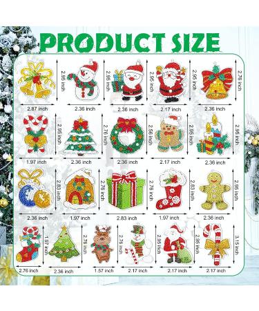 21 Pcs DIY Diamond Key Chain Ornaments - Cute Style | 5D Rhinestone Pendant Decor Kit for Kids | Christmas Diamond Art Key Ring - Buy Online on SooperMarket.com