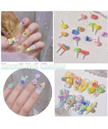 130Pcs 3D Gummy Bear Candy Nail Charms - Colorful Resin Acrylic Cute Nail Art Accessories - Buy Online on SooperMarket.com