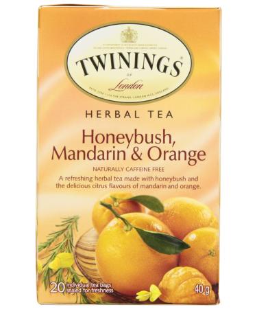Twinings Honeybush & Mandarin Herbal Unwind Individually Wrapped Tea Bags | Refreshing Flavourful & Naturally Caffeine-Free | 20 Count (Pack of 6) | Enjoy Hot or Iced Honeybush and Mandarin Herbal Unwind 20 Count (Pack of 6)