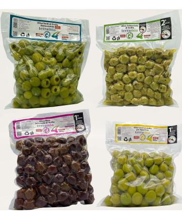 Italian olives in 4 bags of 500 grams each (various olives 4 bags of 500 g each.)