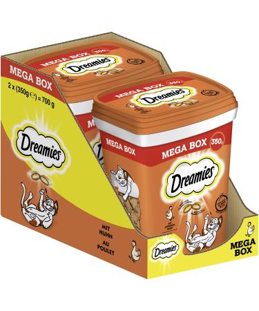 Dreamies cat snacks with chicken flavour 2x350g Crispy on the outside & creamy on the inside cat treats chicken 350 g (pack of 2)