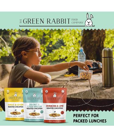 The Green Rabbit Gluten Free Roasted Chickpeas 3 Flavour Variety Pack - Healthy Snacks High in Plant-Based Protein & Fibre - Low in Fat Sugar & Calories - Vegetarian & Vegan Friendly - 6 Packs x 60g - Buy Online on SooperMarket.com