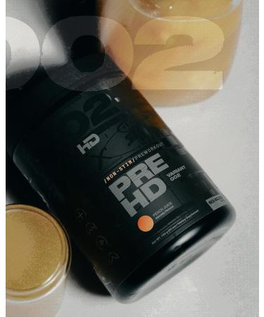 HD MUSCLE PreHD Variant 002 Non-Stim Pre Workout Powder | Nick Walker Signature Series | Stimulant Free PreWorkout | Caffeine-Free L-Citrulline Creapure Creatine Beta Alanine | 60 Servings (Peach Juice) - Buy Online on SooperMarket.com