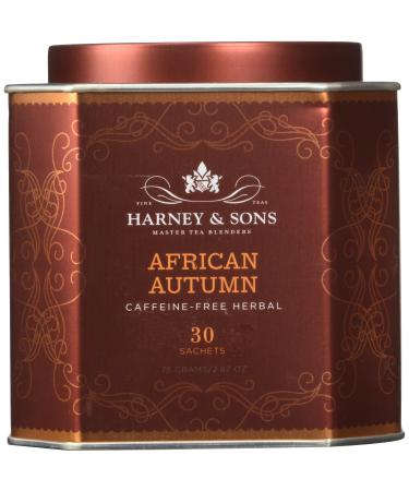 Harney & Sons African Autumn, Herbal Rooibos Tea with Hibiscus, Cranberry, and Orange | 30 sachets, Historic Royal Palaces Collection