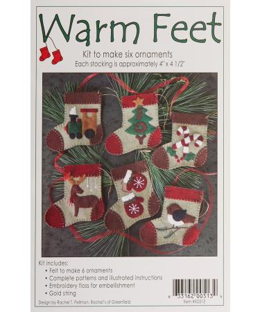 Rachel's of Greenfield Warm Feet K0513 Felt Stocking Ornament Kit