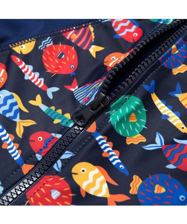 Baby Boys Sunsuit UPF 50+ with Zipper Swimwear & Sun Hat, Colorful Fish, 2-3 Years - Buy Online on SooperMarket.com