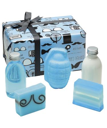 Bomb Cosmetics The Distinguished Gentleman Handmade Wrapped Bath Body & Shower Gift Pack Contains 5-Pieces 1 Count (Pack of 1) The Distinguished Gentleman