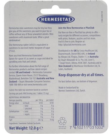Hermesetas Mini Sweeteners 800 Tablets - Buy Online on SooperMarket.com