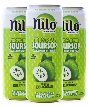 NILO Soursop Juice | 100% Real Guanabana Soursop Graviola | NO Sugar added | NOT From Concentrate | 10.8 oz (Pack of 12)