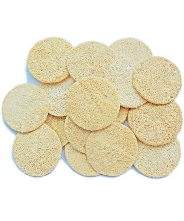 18 Pack Natural Loofah Sponge Exfoliating Face Pads - Facial Body Scrubbers Pad - When Bath Shower and Spa - Loofa Sponges Brush Scrub - Bulk Loofahs Scrubber - Cleansing Skin For Women and Men