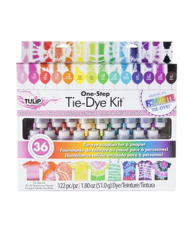 Tulip One-Step Tie-Dye Kit Party Supplies, 18 Bottles Tie Dye, Rainbow, 1 Count (Pack of 1) 1 Count (Pack of 1) Rainbow
