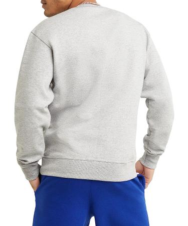 Champion Men's Powerblend Fleece Crew Sweatshirt - Crewneck, Oxford Gray Script - Buy Online on SooperMarket.com
