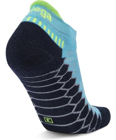 Silver Compression No Show Running Socks - Aqua Large (1 Pair) | Men and Women's Athletic Performance - Buy Online on SooperMarket.com