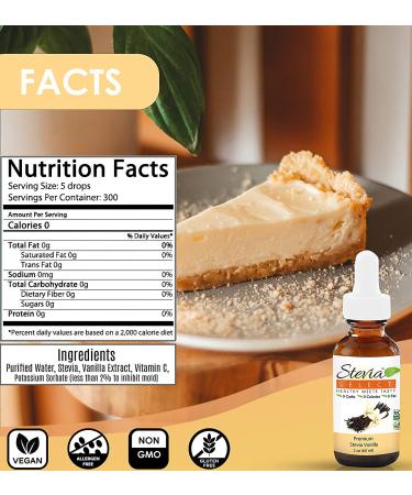 Stevia Select Vanilla Liquid Stevia Drops - Zero Calorie Keto Friendly Sweetener - 2 Oz - Buy Online on SooperMarket.com