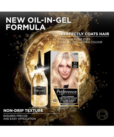 L'Oreal Paris Preference 9.1 Oslo Long Lasting Luminous Hair Dye - Permanent Colour - Buy Online on SooperMarket.com