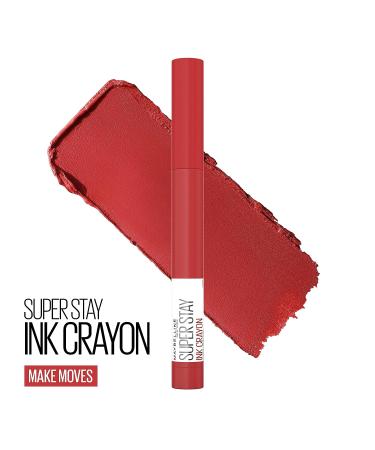 Maybelline Super Stay Ink Crayon Lipstick - Make Moves Red Nude, 8Hrs Longwear Lip Makeup (0.04 oz) - Buy Online on SooperMarket.com
