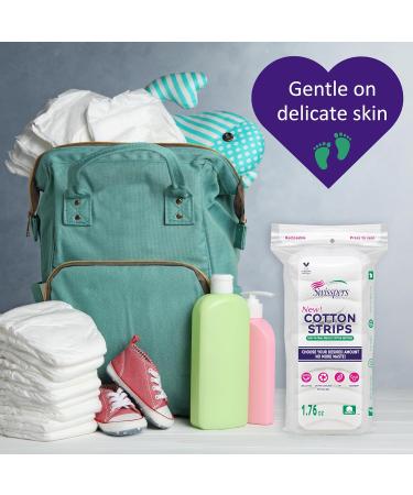 Swisspers Cotton Strips 100% Cotton Soft & Absorbent Hypoallergenic Reclosable Bag 3 Bags (1.76 oz Each) - Buy Online on SooperMarket.com