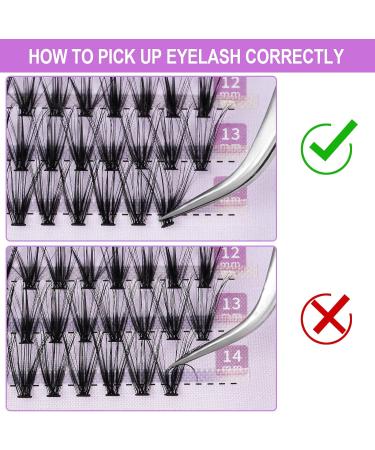 240pcs 40D 0.07 D Curl Cluster Eyelash Extensions - Soft Natural False Eyelashes DIY At Home - 12mm Length - Pack of 1 - Buy Online on SooperMarket.com