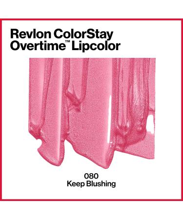 REVLON ColorStay Overtime Lipcolor in Pink 080 Keep Blushing - Pack of 2 with Vitamin E and Clear Lip Gloss - 0.07 Fl Oz - Buy Online on SooperMarket.com