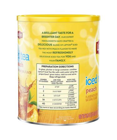 Lipton Peach Iced Tea Mix - 10 qt | Refreshing and Delicious Flavor - Buy Online on SooperMarket.com