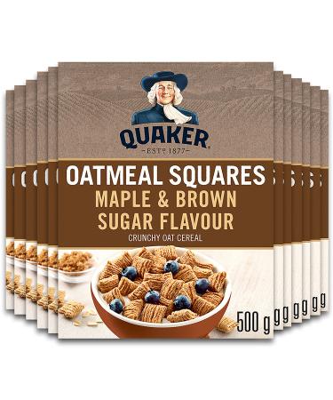 Quaker Oatmeal Squares Maple & Brown Sugar Flavour Cereal Multi-Pack Multi-Pack 500g (Pack of 12) Maple & Brown Sugar 500 g (Pack of 12)