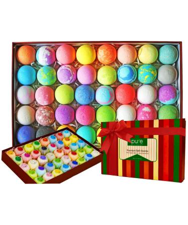 Natural Bath Bombs Gift Set - Individually Wrapped Luxury Bulk Bath Bomb Gift Set for Women & Kids! Relaxing  Moisturizing Spa Balls Infused with Essential Oils & Shea Butter. Sulfate & Paraben Free!