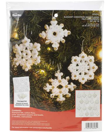 Bucilla Elegant Christmas Snowflakes Felt Applique Ornament Kit  16 Piece