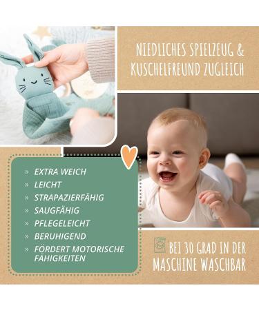 Buy Amari Cuddly Towel (Turquoise Hare) with Bite Ring & Bib - Perfect Baby Gift Set for Newborns & Girls - Sniffer Towel for Baby Parties - Buy Online on SooperMarket.com